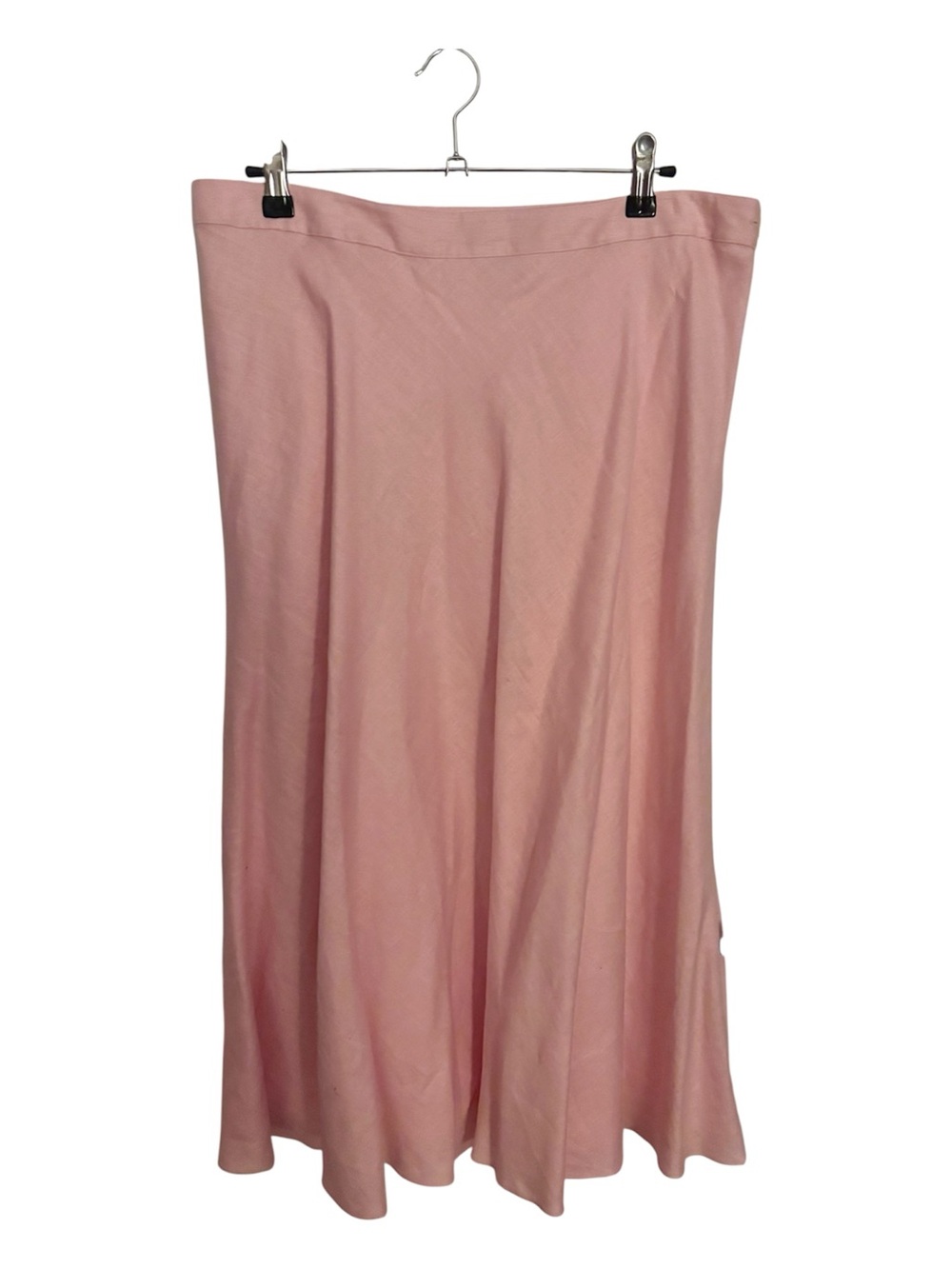 Chaps By Ralph Lauren Blush Pink Linen Midi Skirt, Fully Lined, Size 12, NWOT